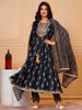 Embroidered & Leaf Printed Flared Kurta with pant & dupatta luxury premium