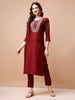 Hand Embroidered Kurta with Pant & organza Dupatta