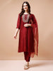 Hand Embroidered Kurta with Pant & organza Dupatta