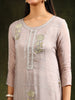 Hand embroidered kurta with pant & Organza Sequined Embroidered Dupatta