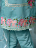 Full Front Embroidered Kurta with pant & Embroidered Organza Dupatta