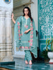 Full Front Embroidered Kurta with pant & Embroidered Organza Dupatta