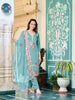 Full Front Embroidered Kurta with pant & Embroidered Organza Dupatta