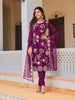 Embroidered Kurta with pant & Embroidered Organza Dupatta