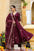 Opulent Maroon Cotton Blend Anarkali Kurta, Pant with Dupatta Set