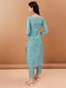 LYKCON Women's Blue Floral Printed Cotton Kurta with Pant & Dupatta - Perfect for Every Occasion