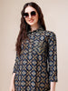 Chic Navy 2-Piece Co-Ords with Printed Collar