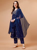 Alia Cut Embroidered & printed Kurta with pant & dupatta