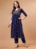 Alia Cut Embroidered & printed Kurta with pant & dupatta