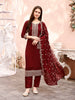 Sequinned  Embroidered kurta with pant & Embroidered Dupatta Premium