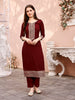 Sequinned  Embroidered kurta with pant & Embroidered Dupatta Premium