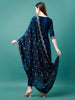 LYKCON Navy Sequined Embroidered Silk Kurta Set with Dupatta