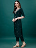 Embroidered Kurta with pant & Embroidered & Printed Dupatta