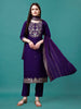 Embroidered Kurta with pant & sequined Dupatta