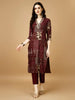 LYKCON Designer Handcrafted Rayon Kurta Set in Purple