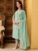 Pakistani Embroidered Kurta with Pant & Embroidered Dupatta