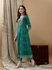 Embroidered & Bandhani Printed Flared Kurta with Pant & Printed Dupatta