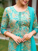 Embroidered & Floral printed Kurta with pant & dupatta