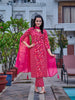 Mirror Embroidery & Floral Printed kurta with pant & Dupatta