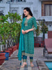 Nyra Cut Embroidered & Floral Printed kurta with pant &  Embroidered Dupatta