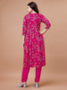 Alia Cut Hand embroidered Floral print Kurta with pant & dupatta