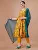 Alia Cut Embroidered & Floral Printed Kurta with pant & dupatta