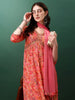 Alia Cut Floral Printed & Embroidered Kurta with pant & dupatta Set