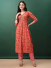 Alia Cut Floral Printed & Embroidered Kurta with pant & dupatta Set