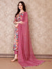 Festive Chic: LYKCON Women's Pink Alia Cut A-Line Rayon Kurta Set with Embroidered Dupatta