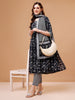 Leaf Printed Flared Kurta with pant & dupatta