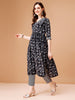 Leaf Printed Flared Kurta with pant & dupatta