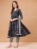 Leaf Printed Flared Kurta with pant & dupatta