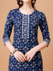 Blue Ikat Print Kurta Set for Festive and Casual Wear