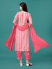 Bandhani Printed Cotton Kurta with pant & dupatta