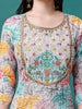 Embroidered & Printed Multicolor kurta with pant & printed Dupatta