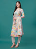 Embroidered & Printed Multicolor kurta with pant & printed Dupatta