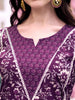 Effortless Elegance: LYKCON Purple Floral Printed Cotton Kurta Set with Lace Detailing