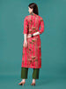 Botanical & Stripes Printed Front Buttoned Cotton Kurta