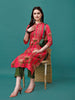 Botanical & Stripes Printed Front Buttoned Cotton Kurta