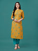 Floral Printed Front Buttoned Cotton Kurta