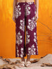 Graceful Purple Rayon Kurta with Embroidery and Prints