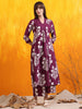 Graceful Purple Rayon Kurta with Embroidery and Prints