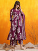 Graceful Purple Rayon Kurta with Embroidery and Prints