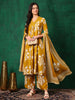 Embroidered & Printed Flared kurta with pant & Dupatta