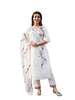 Floral Embroidered Kurta with pant & Premium Organza Embroidered Dupatta