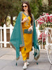 Embroidered Kurta with pant & Border Premium Embroidered Dupatta