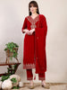 Embroidered Velvet Kurta With pant & Dupatta