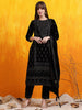 Hand Embroidered & Foil Printed Velvet Kurta with pant & dupatta