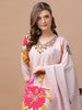 Hand embroidered Floral printed Muslin Kurta pant & dupatta