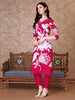 Hand Embroidered & Floral Printed Pure Silk Kurta with Pant & Dupatta